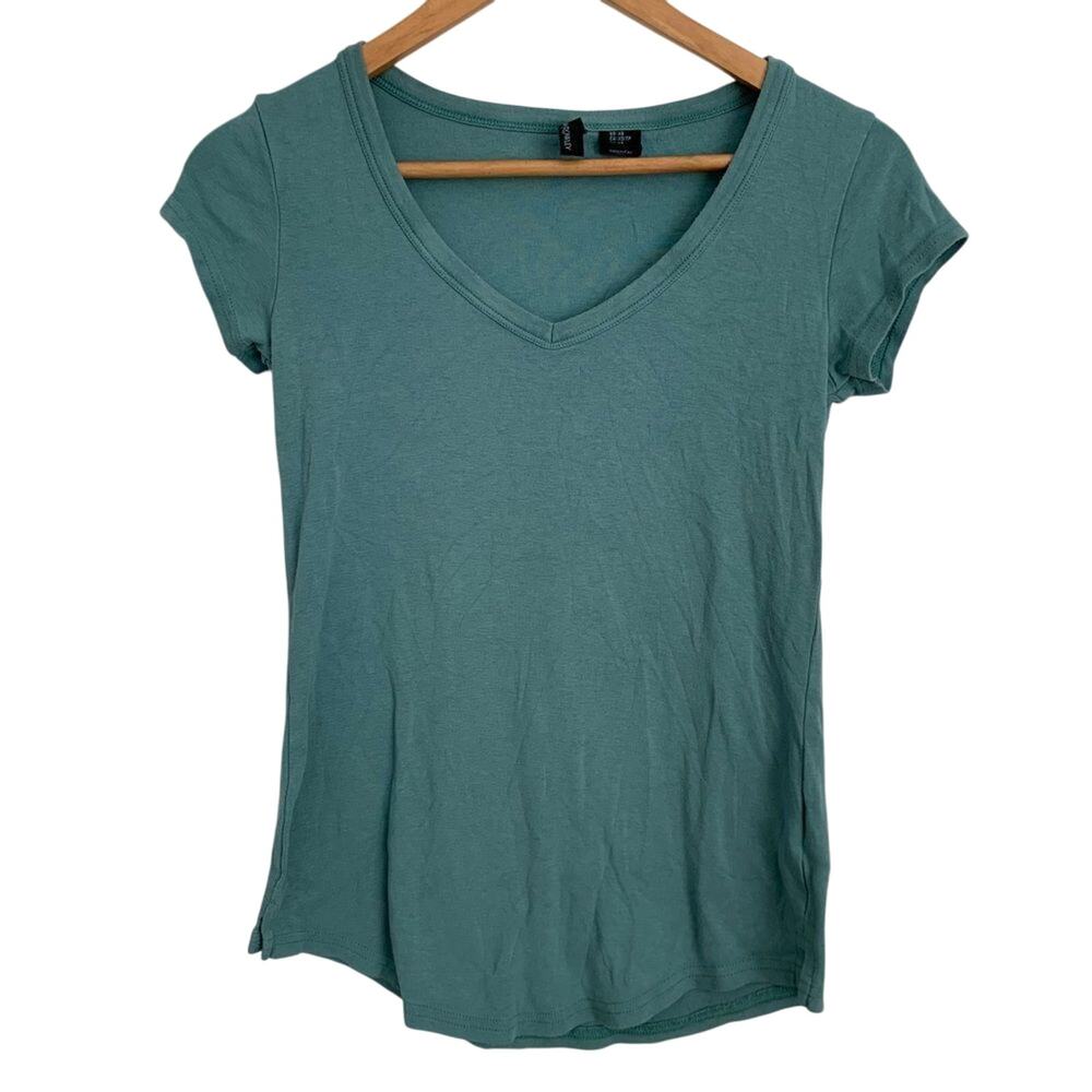 Cynthia Rowley XS Aqua Cotton Modal Blend Tee